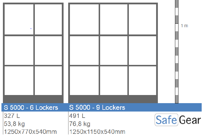 Series 5000 Bag cabinet - 6 compartments with transparent door and electronic lock
