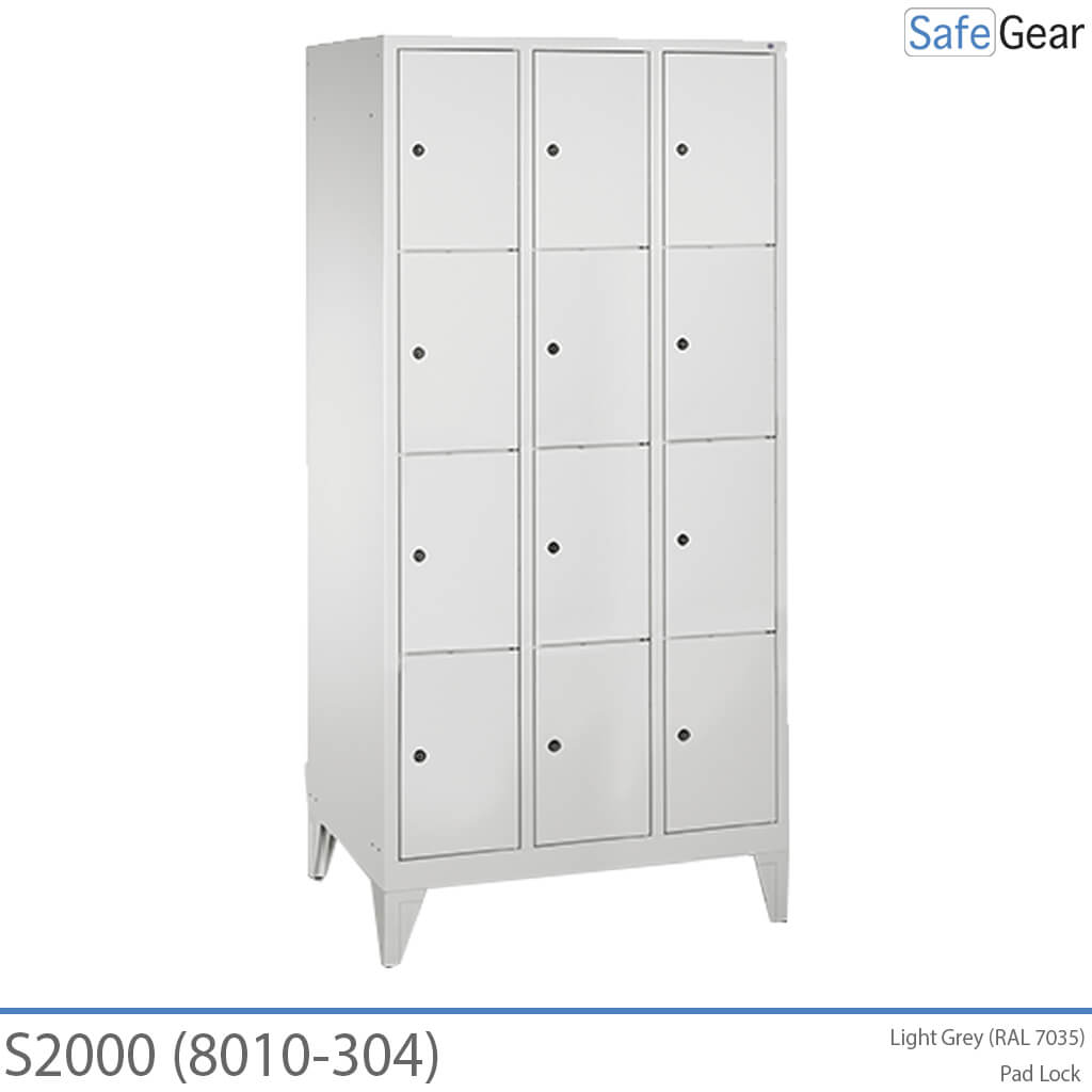Storage cabinet S2000 with 3x4 compartments (8010-304) - cylinder lock