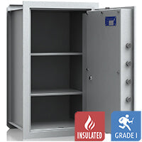 VCO 10 Wall Safe (139 L) - Burglary test Grade 1 - Light grey - Key lock