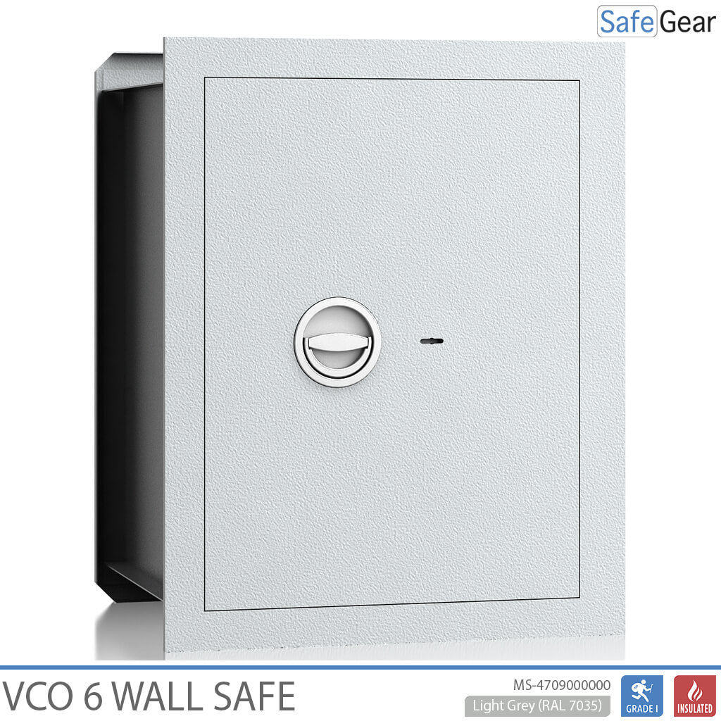 VCO 6 Wall Safe (61 L) - Burglary test Grade 1 - Light grey - Key lock